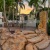 an outdoor shower and stonework